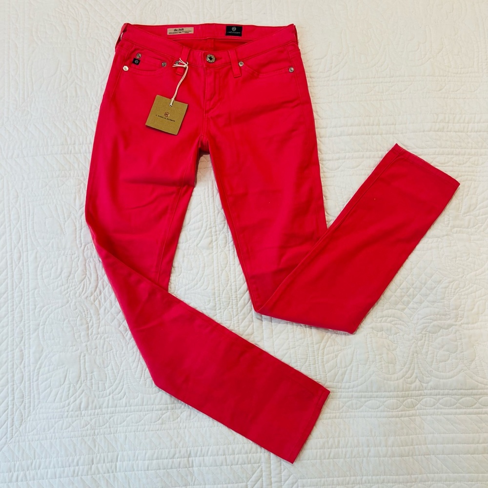 AG Adriano Goldschmied Coral Pink Skinny Jeans